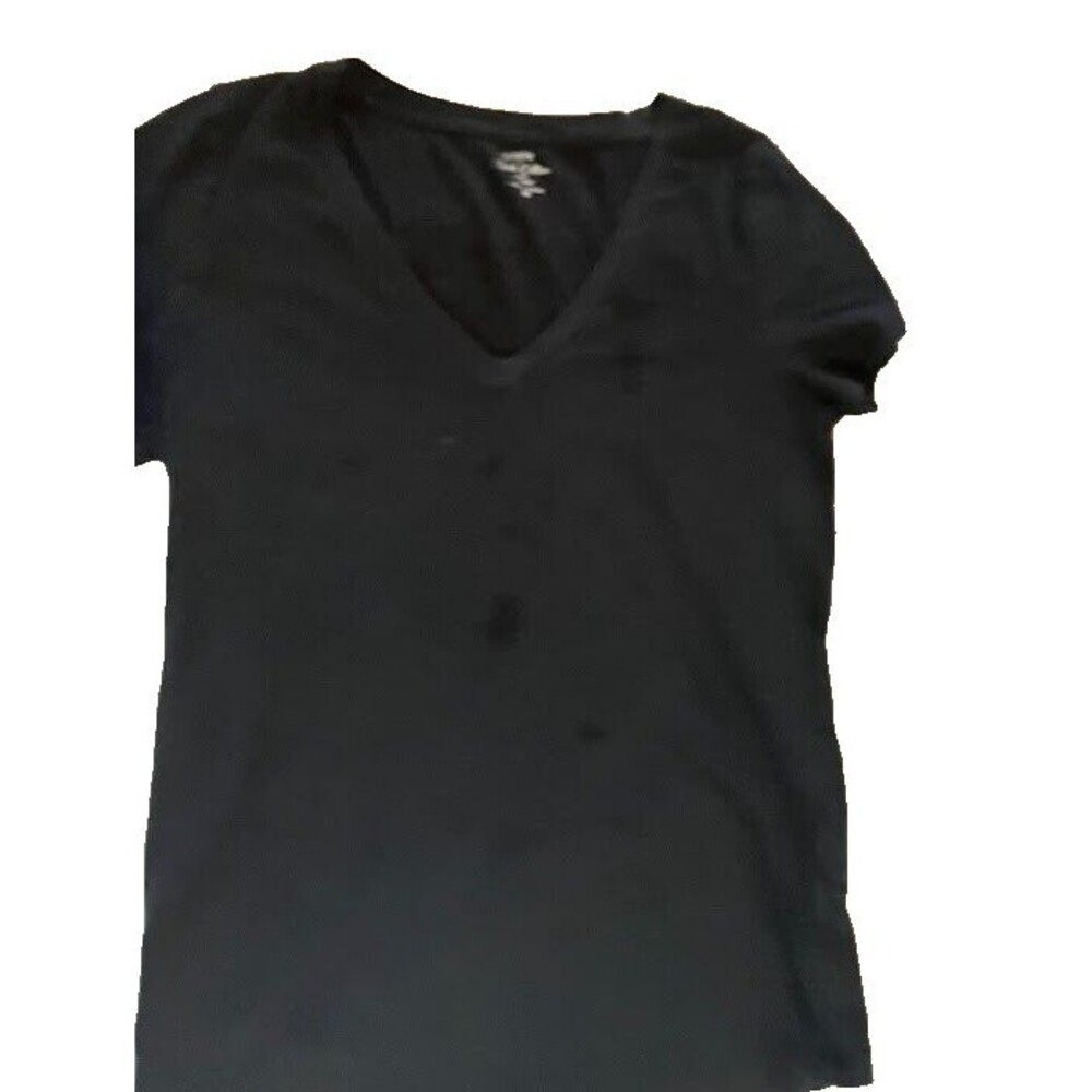 J. Crew Tee M Black Slub CottonV-Neck Short Sleeve Classic Casual Minimalist